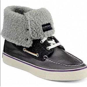 Sperry TopSider High Top Abaco women’s faux fur lined gray boots size 7.